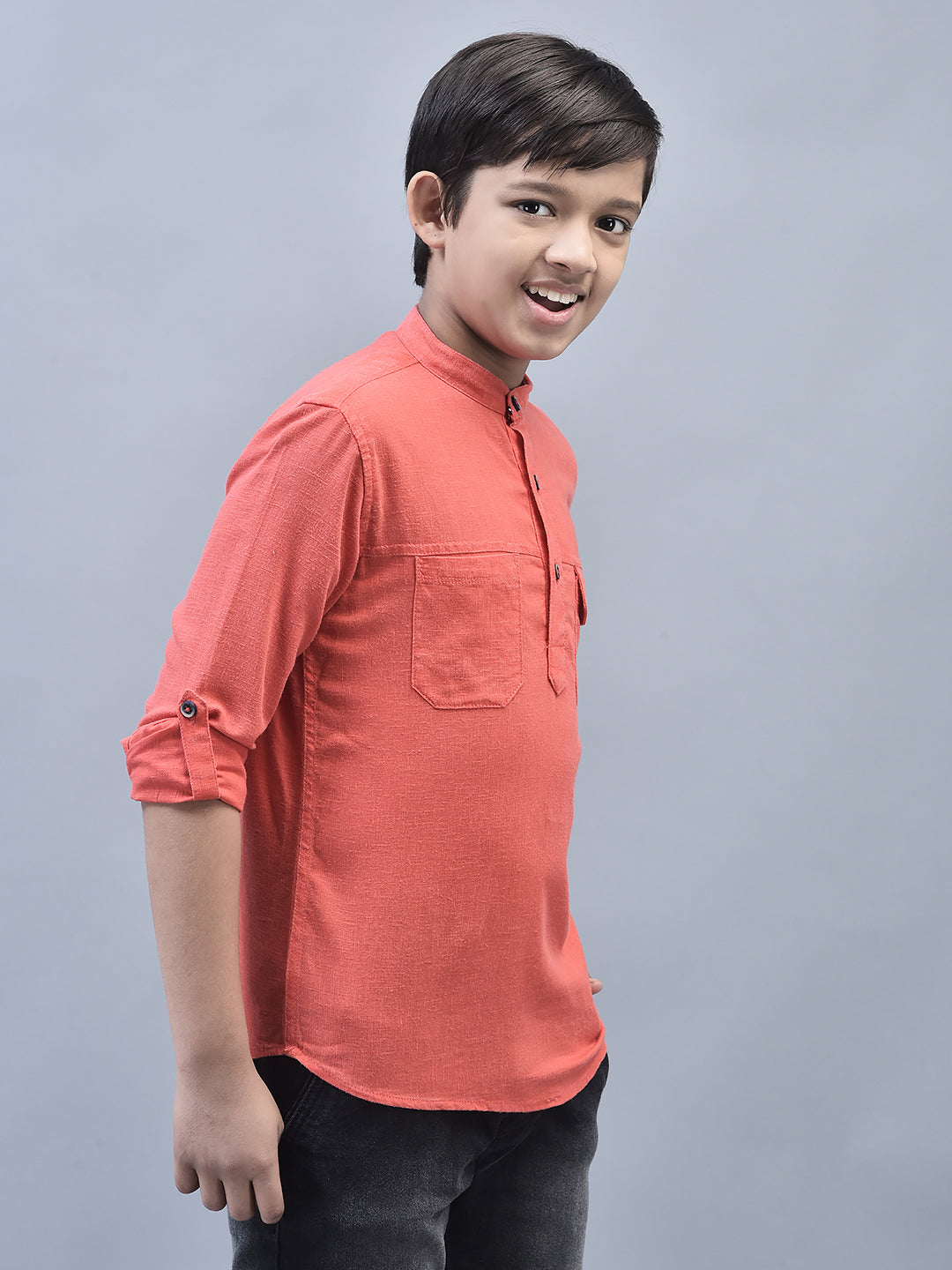 Peach Shirt-Boys Shirts-Crimsoune Club