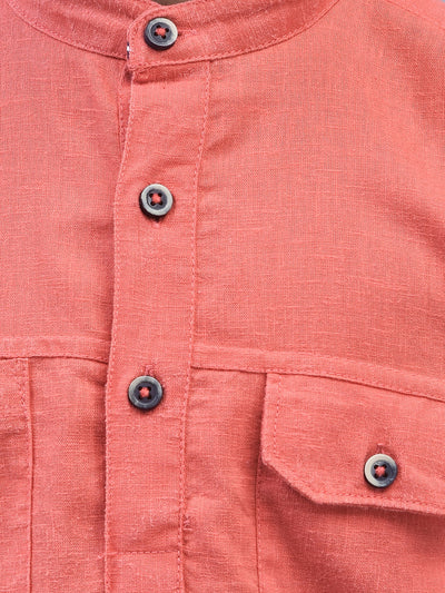 Peach Shirt-Boys Shirts-Crimsoune Club