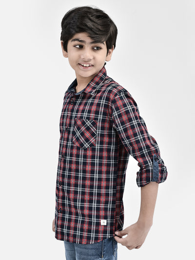 Checked Red Shirt-Boys Shirts-Crimsoune Club