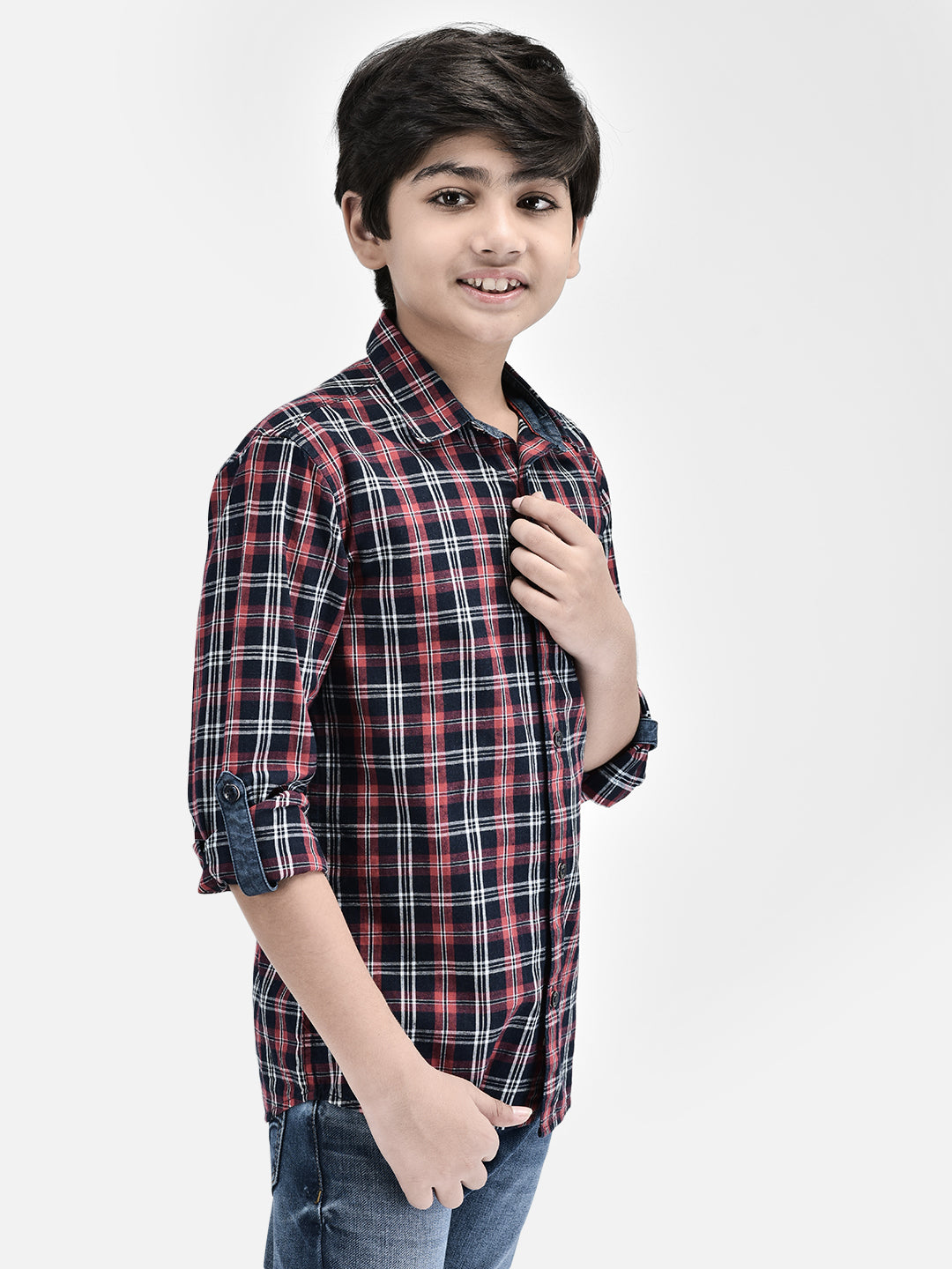 Checked Red Shirt-Boys Shirts-Crimsoune Club