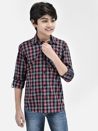 Checked Red Shirt-Boys Shirts-Crimsoune Club