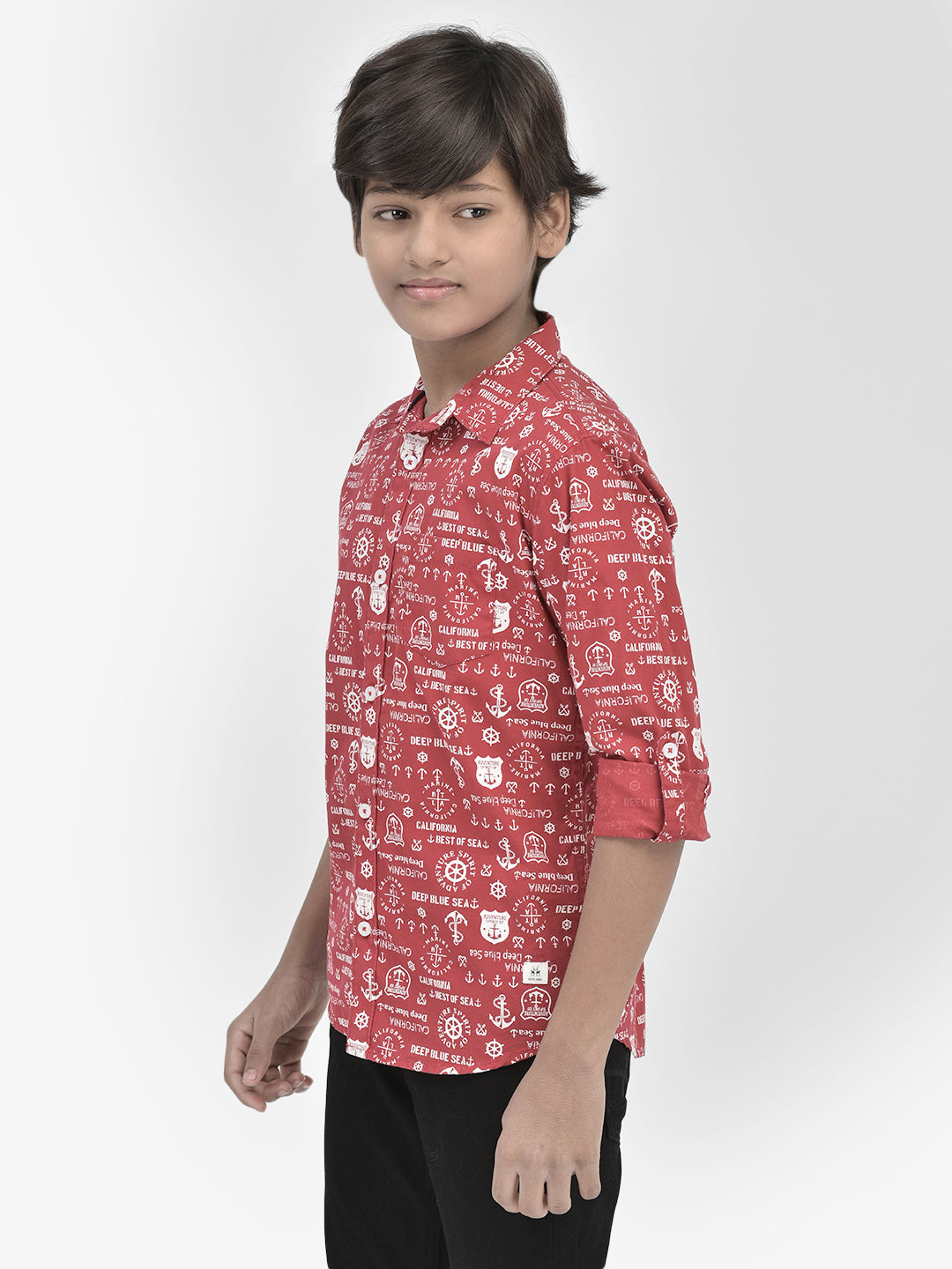 Graphic Red Shirt-Boys Shirts-Crimsoune Club