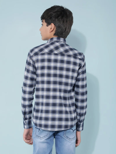 White Checked Shirt-Boys Shirts-Crimsoune Club