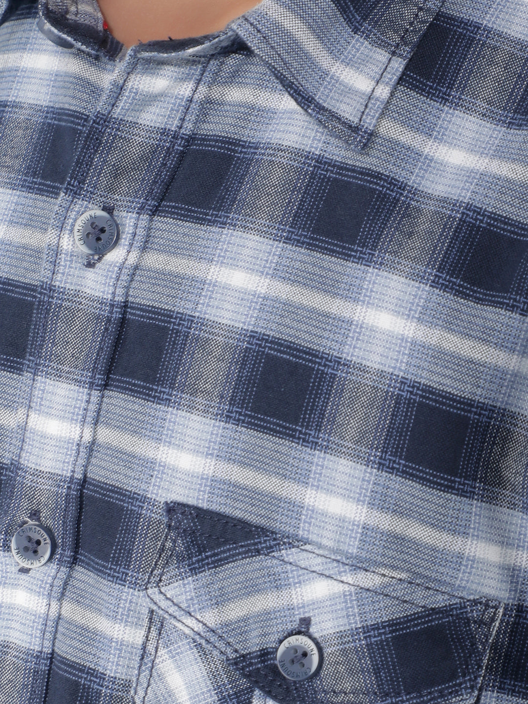 White Checked Shirt-Boys Shirts-Crimsoune Club