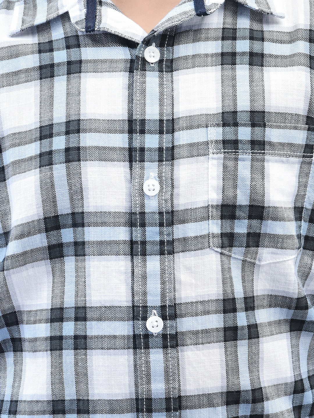 Blue Checked Shirt-Boys Shirts-Crimsoune Club