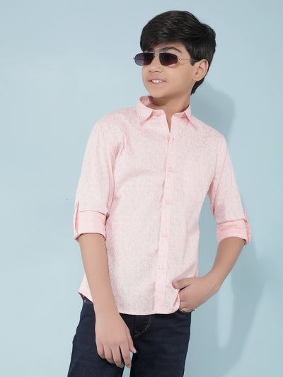 Pink Printed Shirt-Boys Shirts-Crimsoune Club