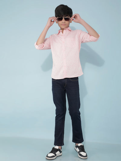 Pink Printed Shirt-Boys Shirts-Crimsoune Club