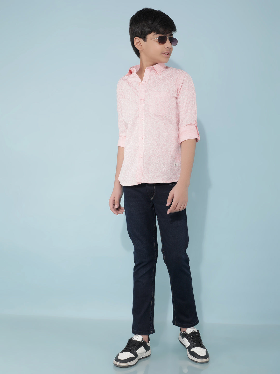 Pink Printed Shirt-Boys Shirts-Crimsoune Club