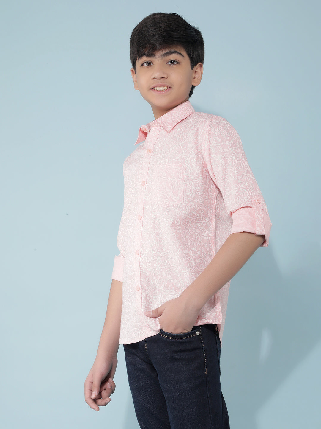 Pink Printed Shirt-Boys Shirts-Crimsoune Club