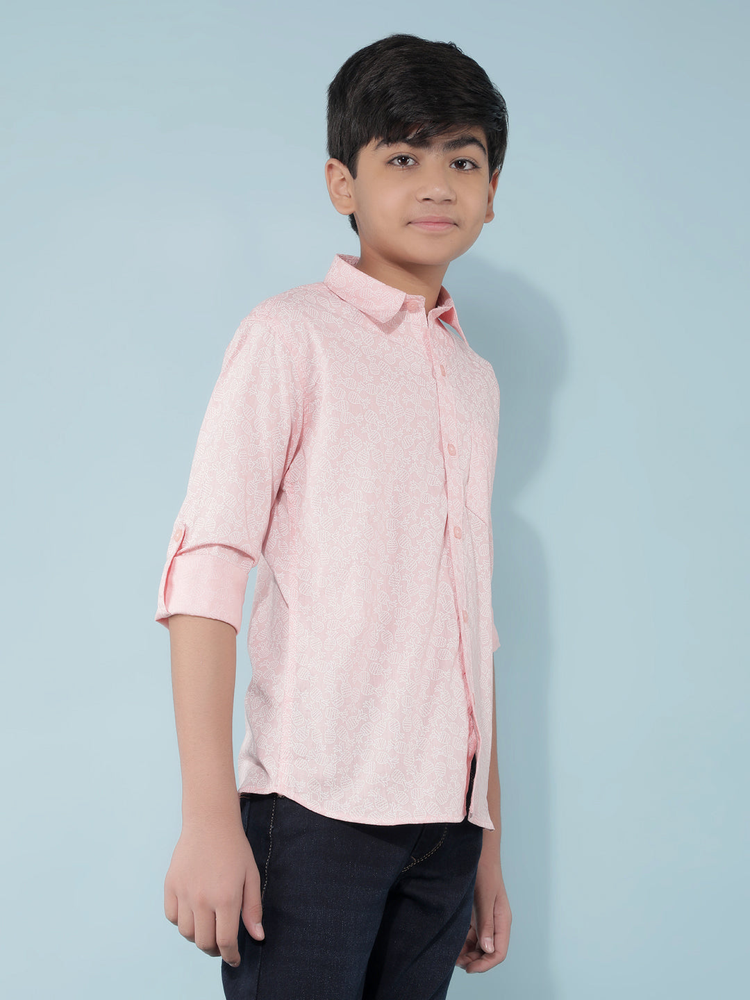 Pink Printed Shirt-Boys Shirts-Crimsoune Club