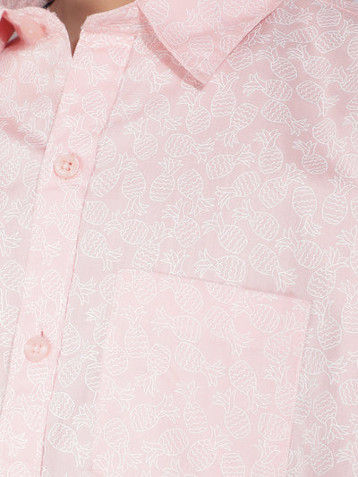 Pink Printed Shirt-Boys Shirts-Crimsoune Club