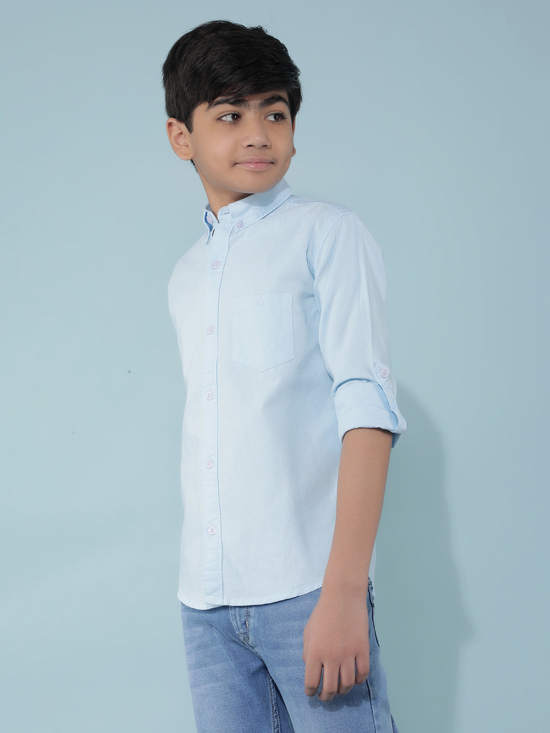 Blue 100% Cotton Shirt-Boys Shirts-Crimsoune Club