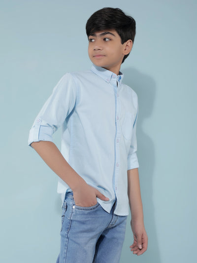 Blue 100% Cotton Shirt-Boys Shirts-Crimsoune Club