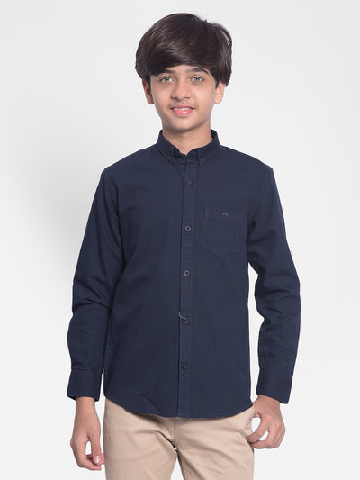 Navy Blue Shirt-Boy Shirts-Crimsoune Club