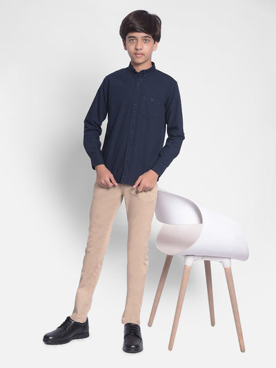 Navy Blue Shirt-Boy Shirts-Crimsoune Club