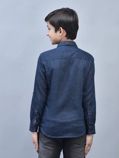 Navy Blue Shirt-Boys Shirts-Crimsoune Club