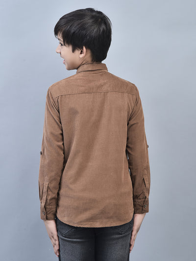 Brown Shirt-Boys Shirts-Crimsoune Club