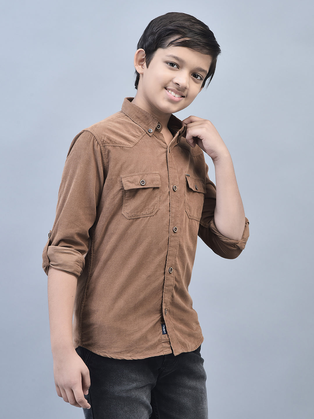 Brown Shirt-Boys Shirts-Crimsoune Club