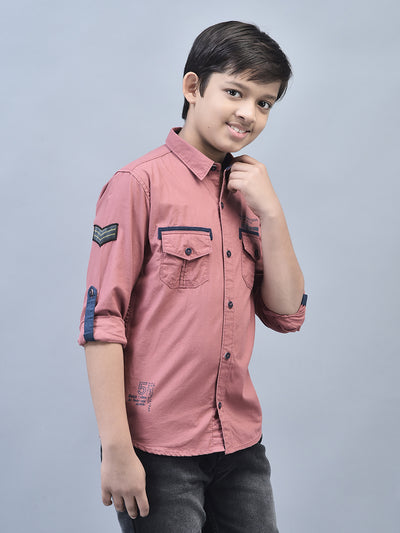 Pink Shirt-Boys Shirts-Crimsoune Club