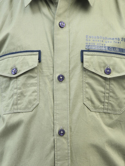 Olive Shirt-Boys Shirts-Crimsoune Club