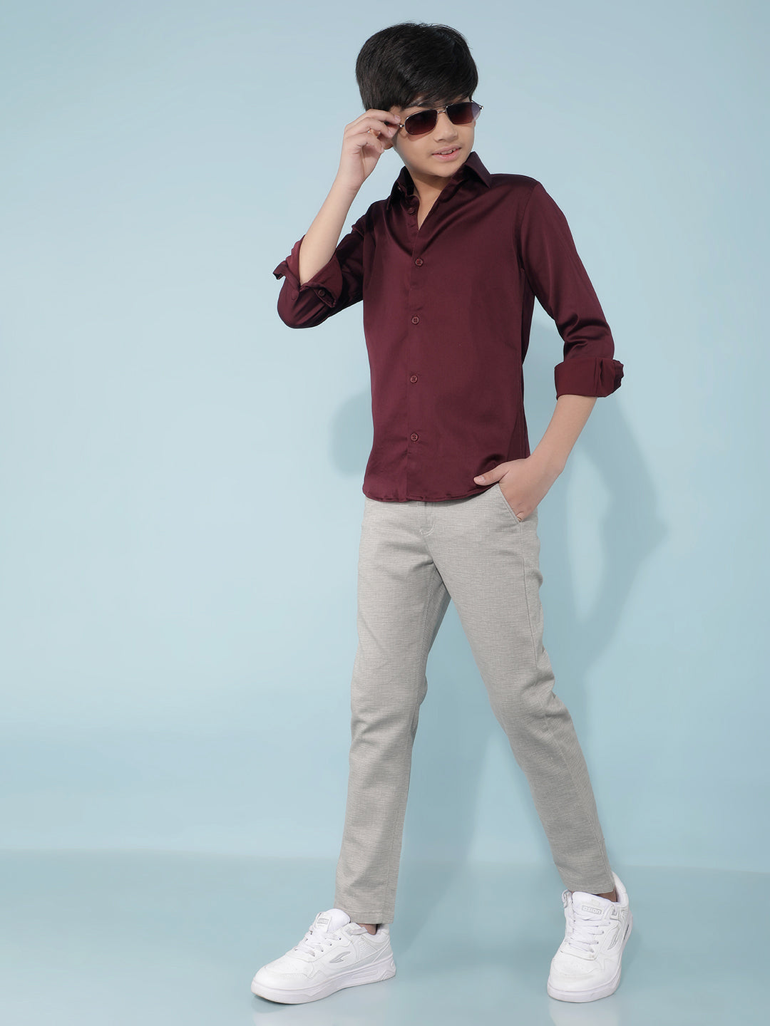 Maroon Shirt-Boys Shirts-Crimsoune Club