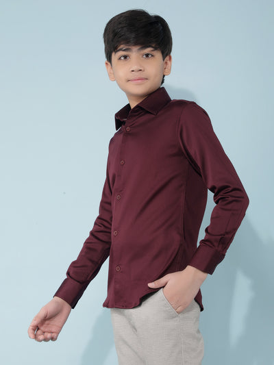 Maroon Shirt-Boys Shirts-Crimsoune Club