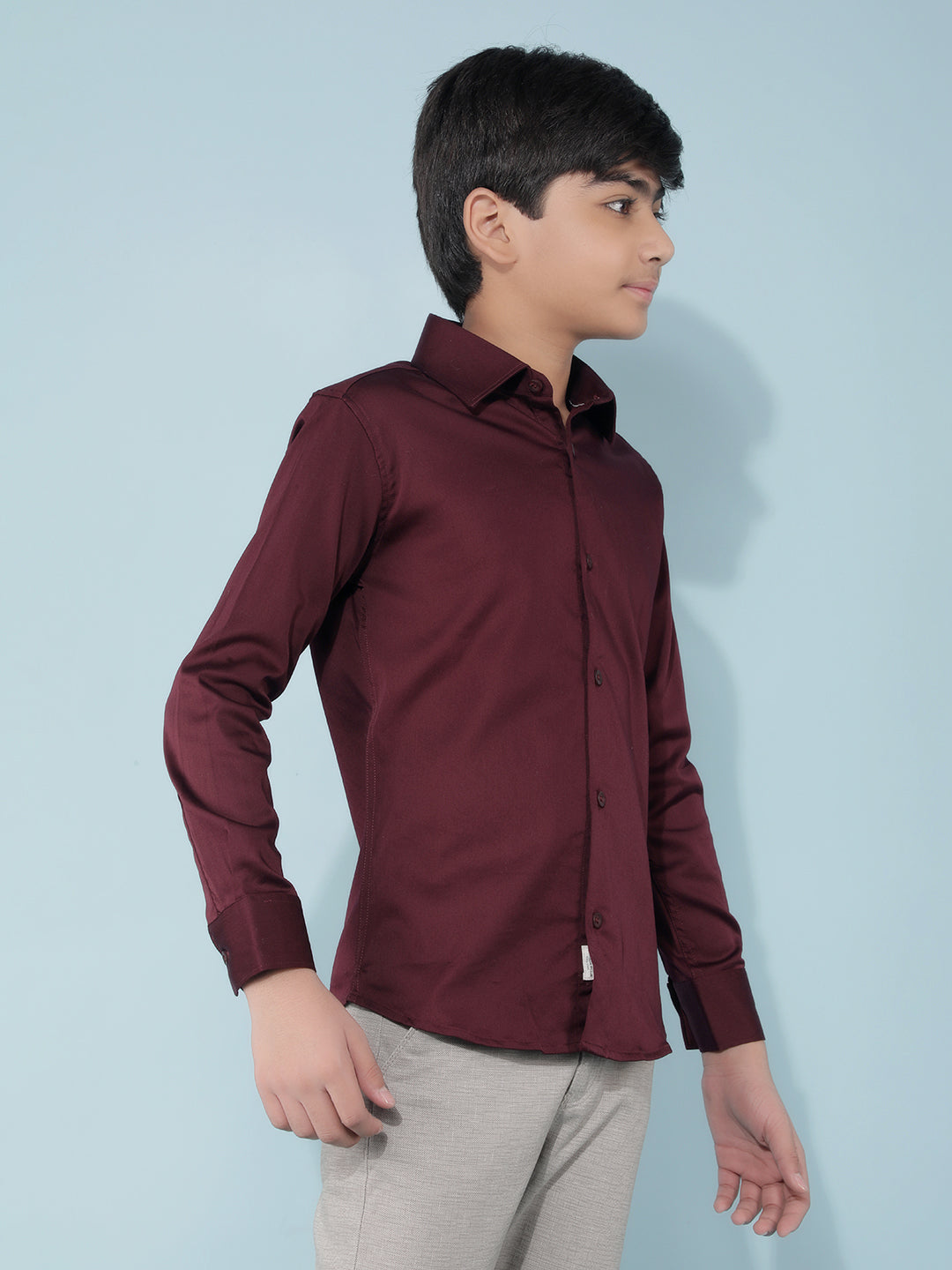 Maroon Shirt-Boys Shirts-Crimsoune Club