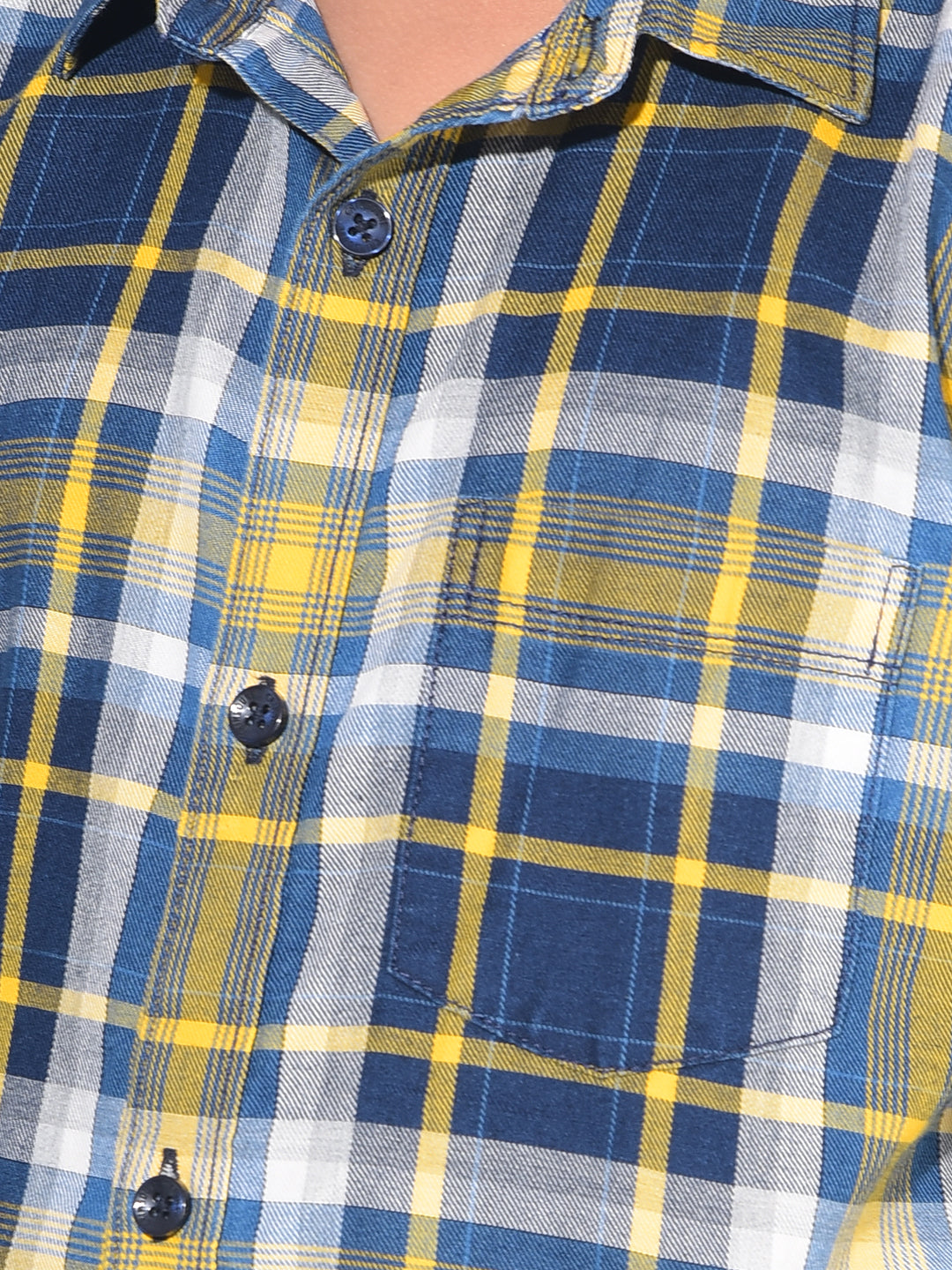 Mustard Tartan Check 100% Cotton Shirt-Boys Shirts-Crimsoune Club