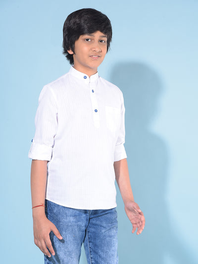 White Linen Kurta-Boys Kurta-Crimsoune Club