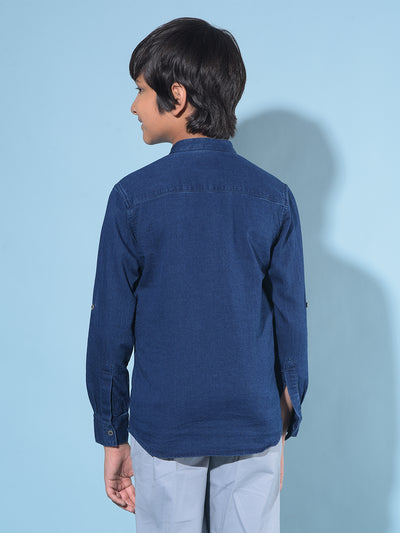 Blue 100% Cotton Shirt-Boys Shirts-Crimsoune Club