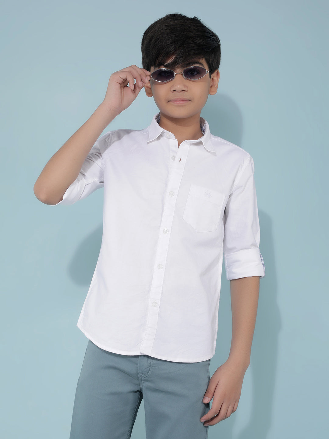 White 100% Cotton Shirt-Boys Shirts-Crimsoune Club