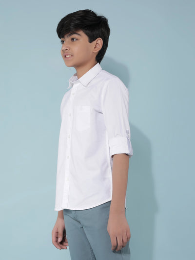 White 100% Cotton Shirt-Boys Shirts-Crimsoune Club