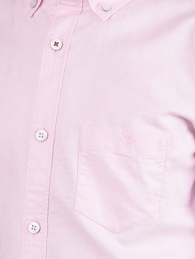 Pink Button Down Collar 100% Cotton Shirt