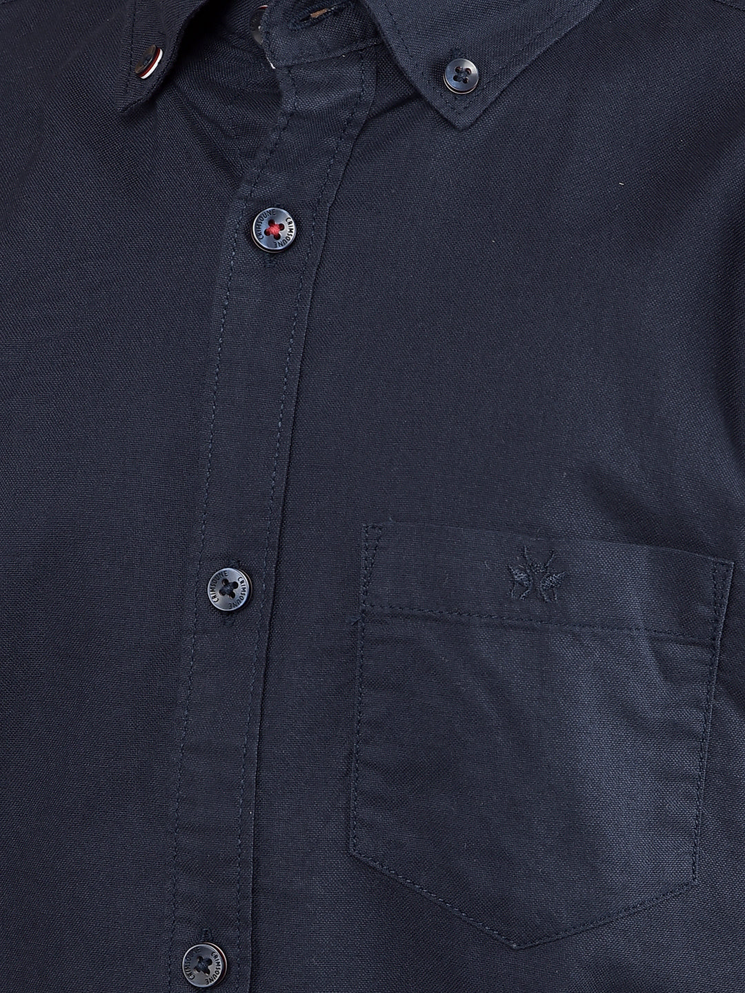 Navy Blue Button Down Collar 100% Cotton Shirt