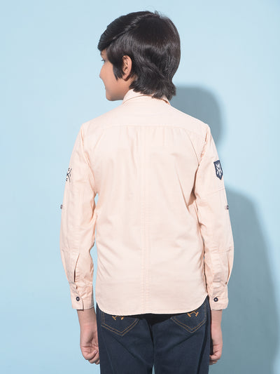 Peach Shirt-Boys Shirts-Crimsoune Club