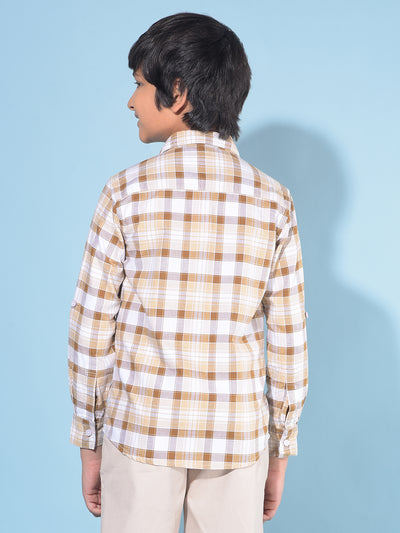 Brown 100% Cotton Shirt-Boys Shirts-Crimsoune Club