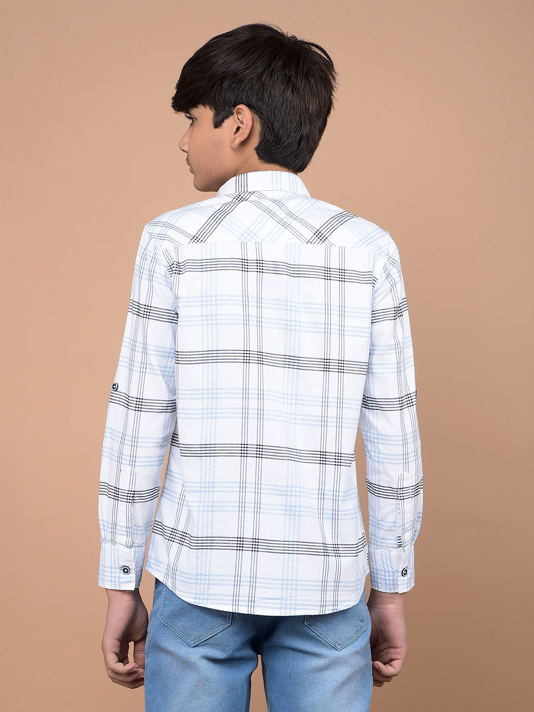 White Checked 100% Cotton Shirt