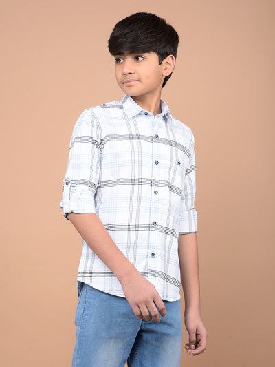 White Checked 100% Cotton Shirt