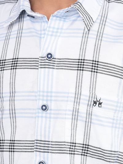 White Checked 100% Cotton Shirt