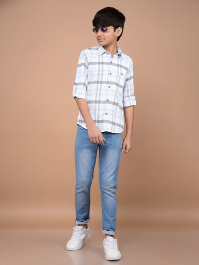 White Checked 100% Cotton Shirt