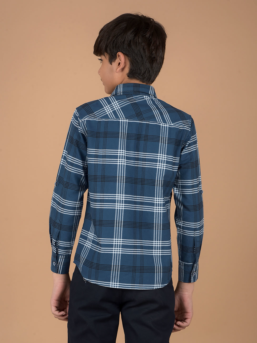 Blue Checked 100% Cotton Shirt