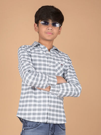 White Checked 100% Cotton Shirt