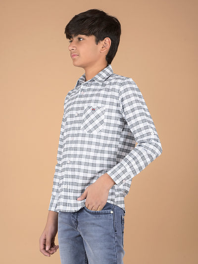 White Checked 100% Cotton Shirt