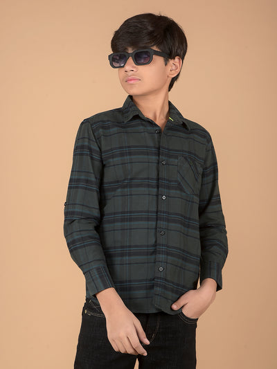 Green Checked 100% Cotton Shirt