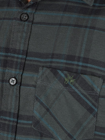 Green Checked 100% Cotton Shirt