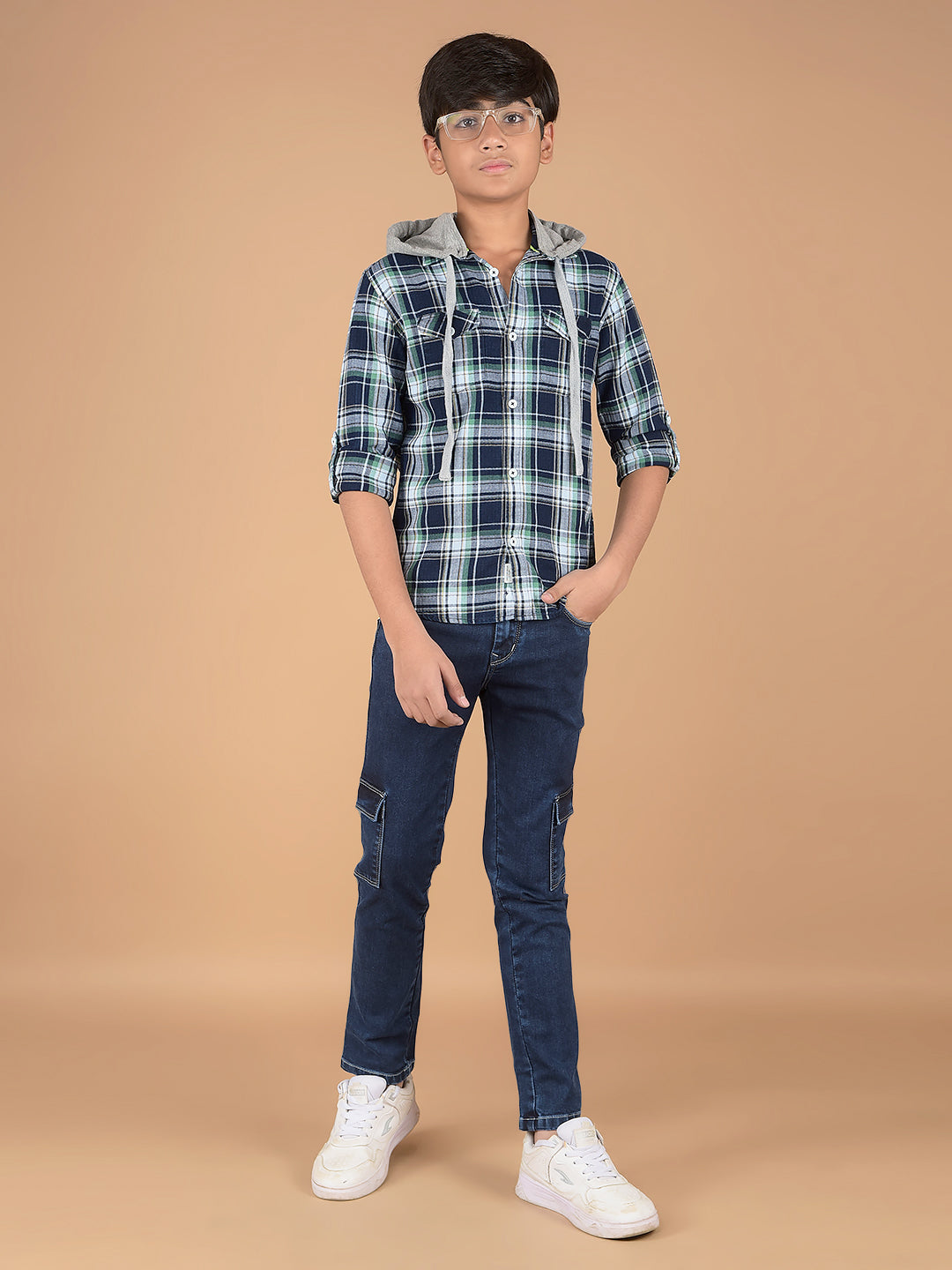 Green Checked 100% Cotton Shirt