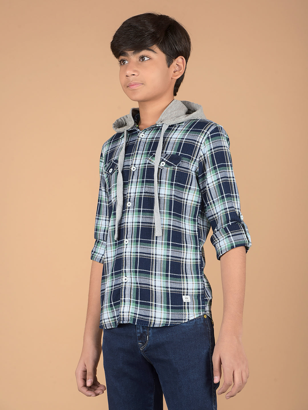 Green Checked 100% Cotton Shirt