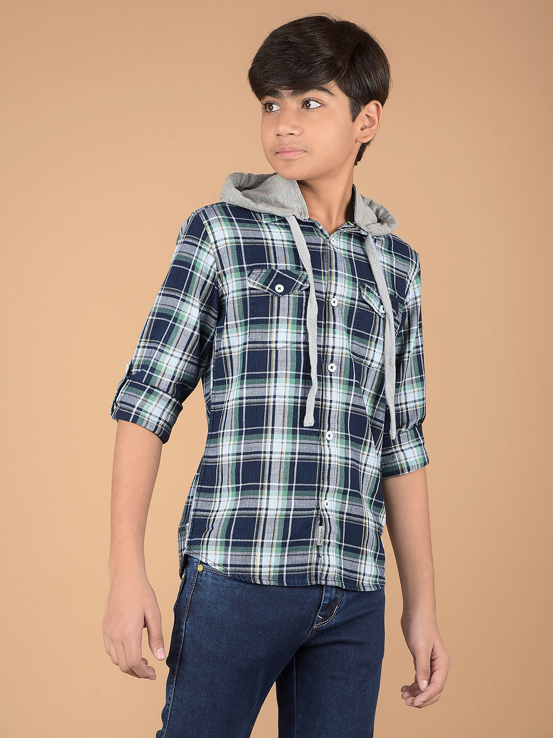 Green Checked 100% Cotton Shirt