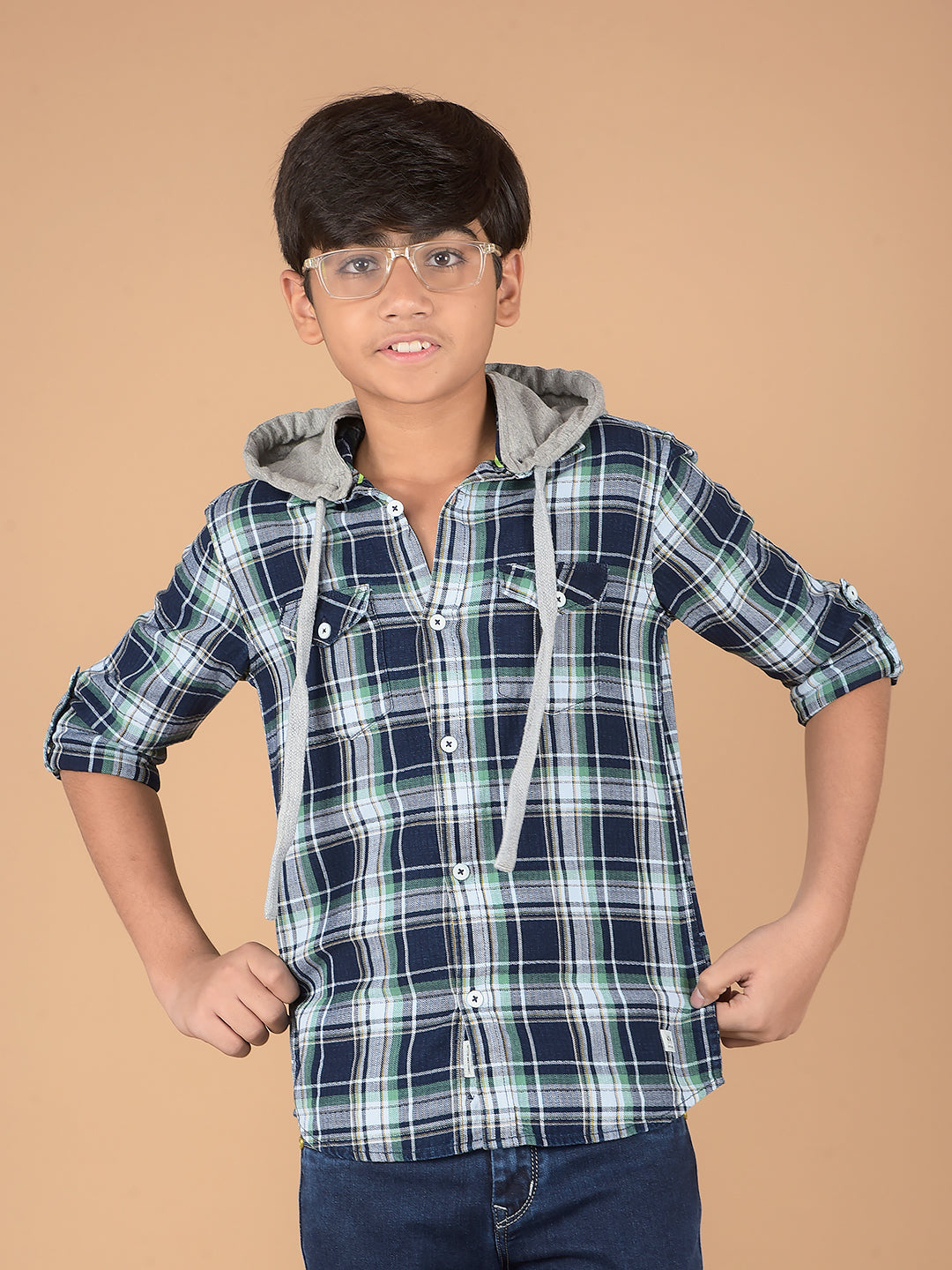 Green Checked 100% Cotton Shirt