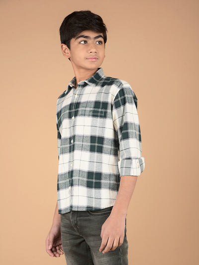 Green Checked 100% Cotton Shirt